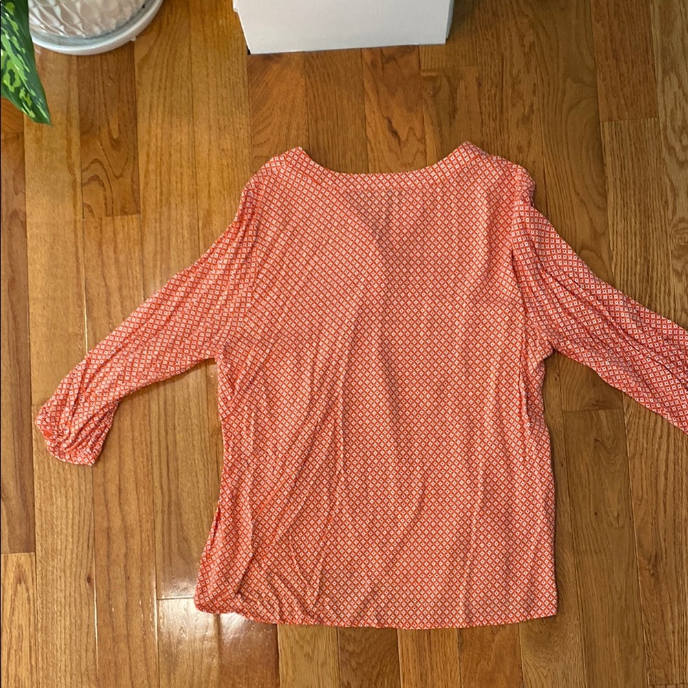 Anne Carson Orange Patterned Blouse - Picture 7 of 7